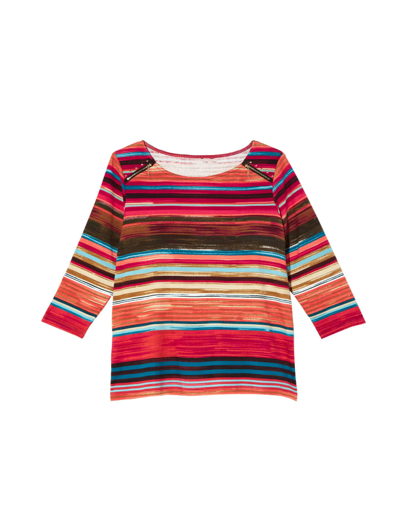Front of plus size Sloane Zip Shoulder Top by Rafaella | Dia&Co | dia_product_style_image_id:131691